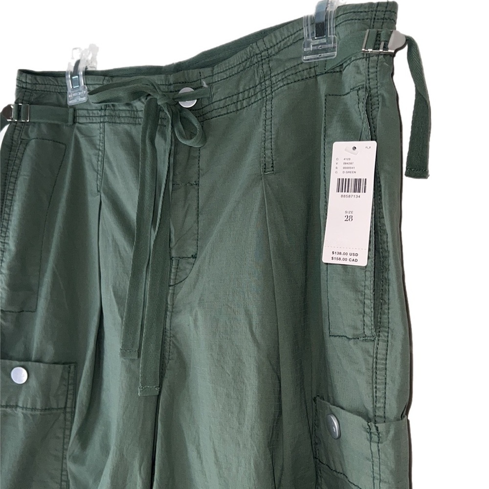 Anthropologie Olive Wide Leg Cargo Pants - Picture 6 of 14